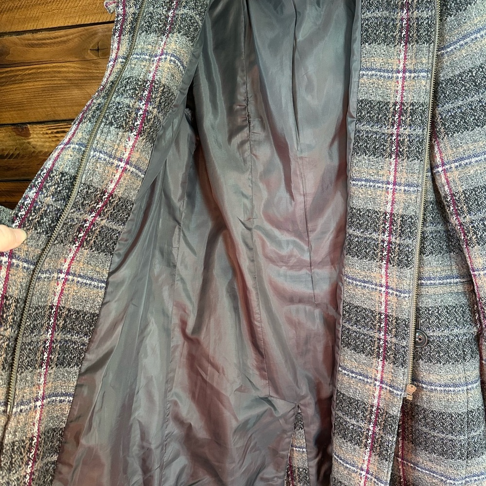 Tommy Hilfiger Women's Wool Blend‎ Hooded Plaid Coat Size Small - Picture 6 of 12